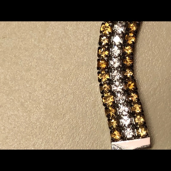 NWOT Sterling Silver White Topaz & Citrine Bracelet - Picture 4 of 12